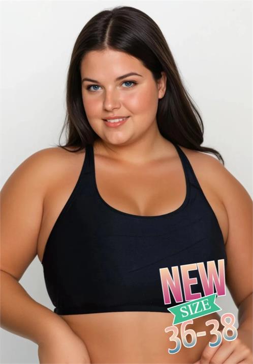 Plus Size Racerback Swim Bra with Removable Cups by Calypsa