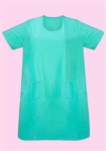 A Line Short Sleeves Cotton Nightie with Pockets Apple