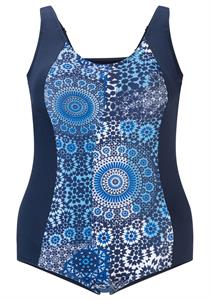 Moroccan Print Onepiece Bather with Wirefree Soft Bra D-E