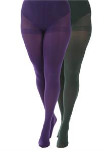 Pamela 80D Opaque Tights Purple and Green (2 Pairs)