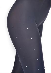 50 Denier Opaque Tights with Small Silver Studs (Black)