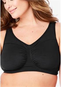 Wirefree 95% Cotton Leisure Bra Black