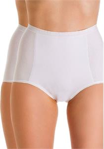 Sloggi High Waisted Control Maxi Lady Seamless Cotton Underwear or Panties  (White, 3XL, 2 Pack) 