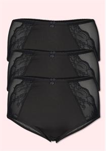 Eve Total Sheer Women Lace Side Hipster 3 Pack (Black)