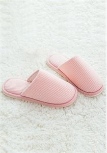 Waffle Texture Padded Sole Slide Slippers Pink