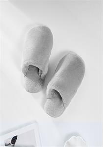 Women Faux-Fur Slide Slippers Grey