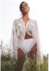 Pure White Lace Midi Brief