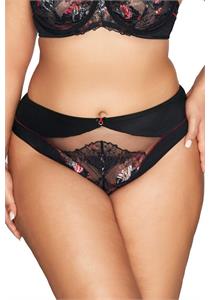 Black Embroidered Lace Brief by Ava