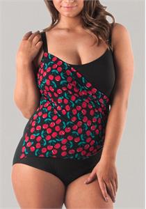 Cherry Sash One Piece Padded Bra Swimsuit