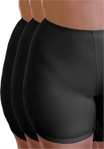 Anti Chafing Cotton Pull On Boxer Shorts Black 3 Pack