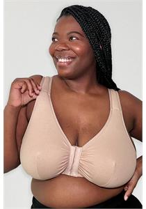 Meryl Front Closure 92% Cotton Cotton Plus Size Lounge Bra by Leading Lady