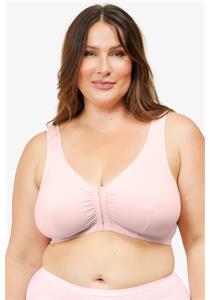 Meryl Front Closure Cotton Plus Size Lounge Bra by Leading Lady