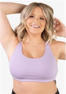 Serena Cotton Wirefree Racerback Sports Bra by Leading Lady Lavender