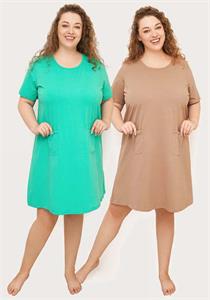 3 x Relax Short Sleeves Cotton Nightie with Pockets