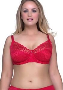 Jessica Lace Support Bra Red - Discounted