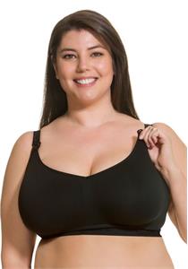 Sugar Candy Seamless Nursing Bra Larger Cups Black, suits F - HH cups