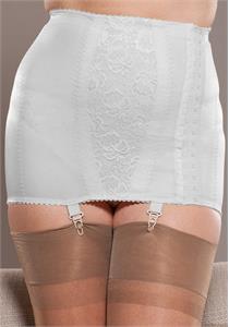 Firm Control Girdle with Hook Side Open White