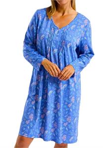 Pintuck Soft Knitted Jersey Long Sleeve Nightdress