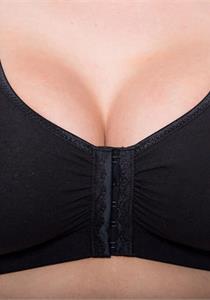 Cotton Front Close Bra Black