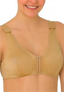 Front Closure Leisure Bra with Velcro Strap Sand