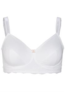 Brooke Non-Wired Cotton with Lace Bra Ivory