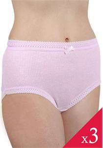 Ribbed Cotton Full Brief 3 Pack Mix Color