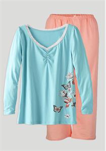 Butterflies Cotton PJ Set Aqua
