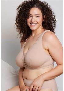 Meryl Front Closure Cotton Plus Size Lounge Bra by Leading Lady