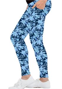 Yoga Pocket Leggings Blue Bloom