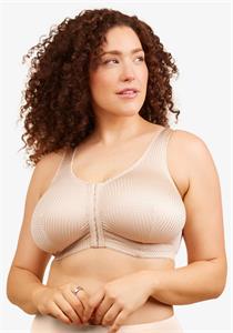 Marlene Silky Front-Closure Comfort Bra by Leading Lady Beige