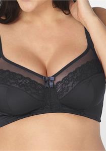 Diana No-Wire Soft Padded Straps Minimizer Bra Black (Please Size Up)