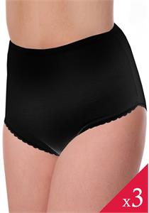 GAREDOB Women's 6 Pack Cotton Hi-Cut Panties High Waist Briefs Underwear for Women Regular & Plus Size 