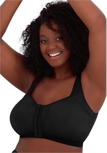 Leading Lady Lillian Back Smoothing Front Close Wirefree Bra (Black)