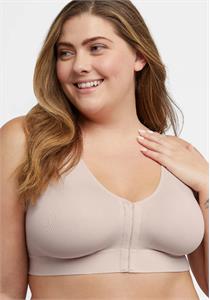 Just My Size Women Pure Front Close Wire Free Seamless Bra