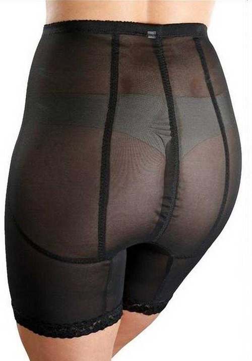 Seamless Long Leg Panty Girdle Style 4275 - Black - XLarge at