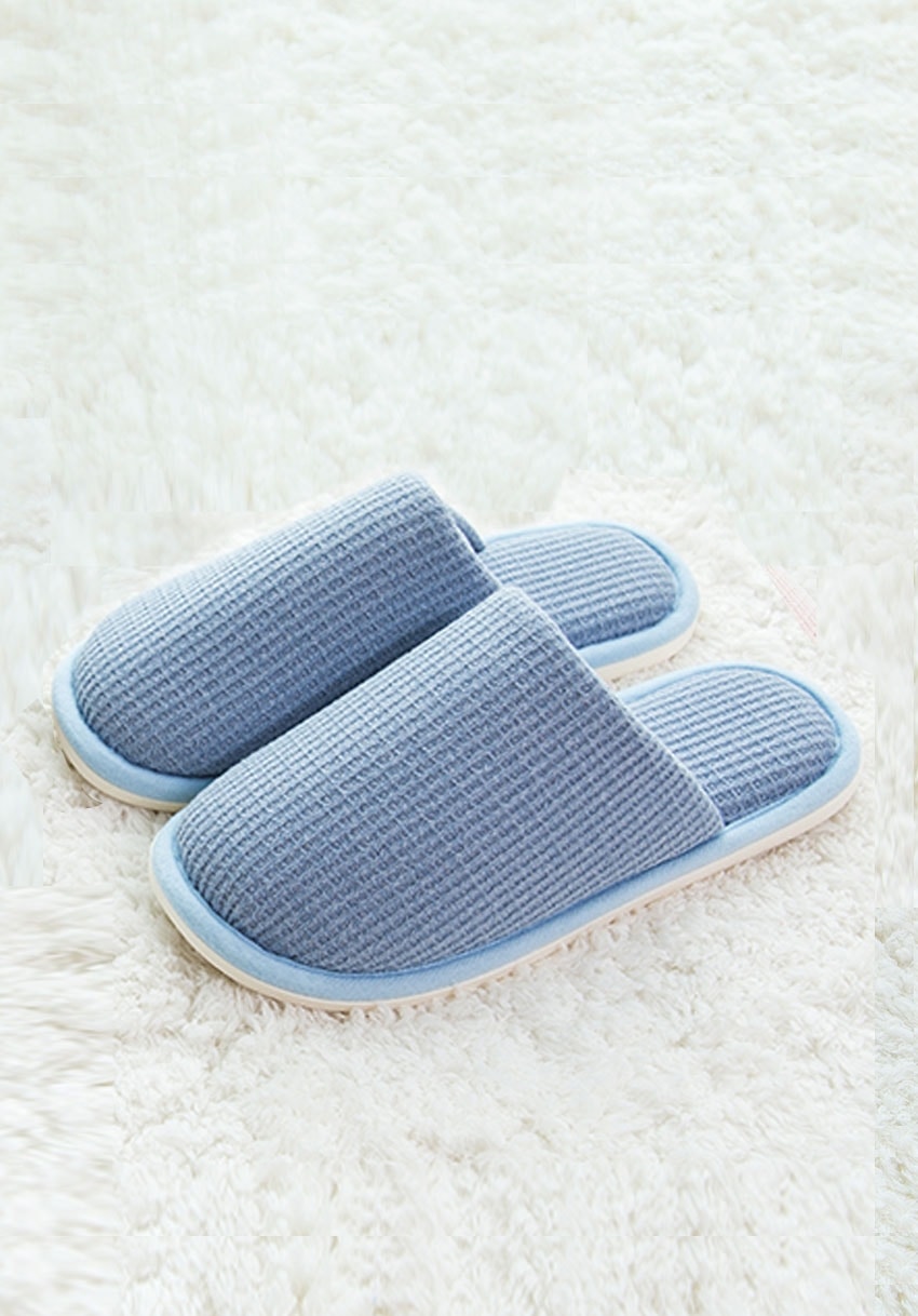 Waffle Texture Padded Sole Slide Slippers - Bessi