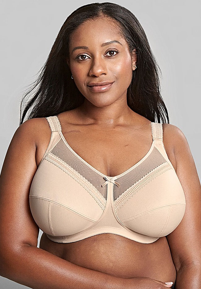 Charlotte Cotton-Lined Full Bust Wirefree Support Bra - Plus Size Bras