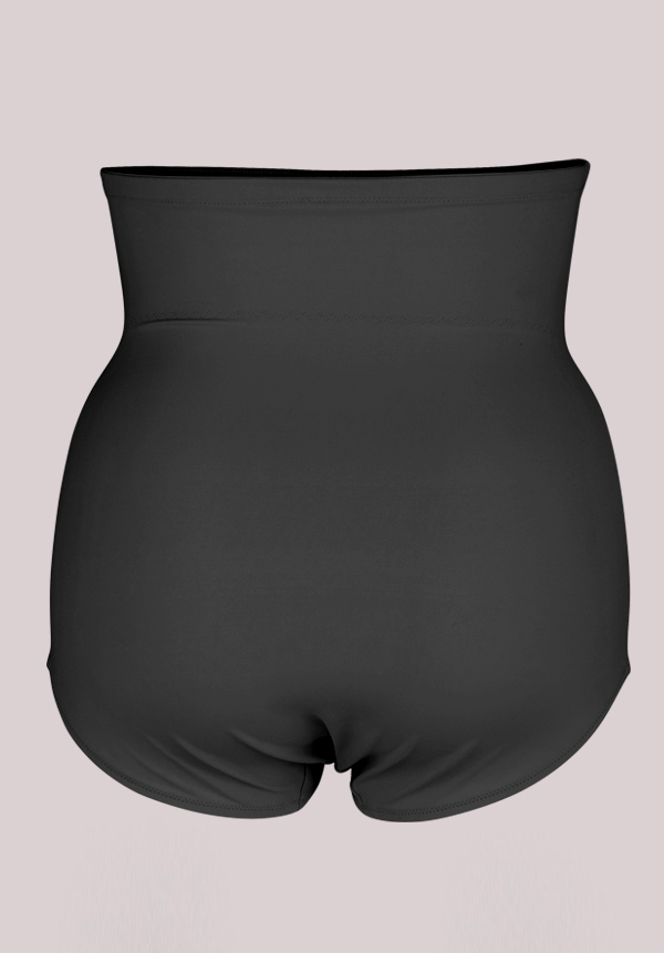 Waist and Tummy Support High-Waisted Shaper Brief (Black) - Plus Size Bras