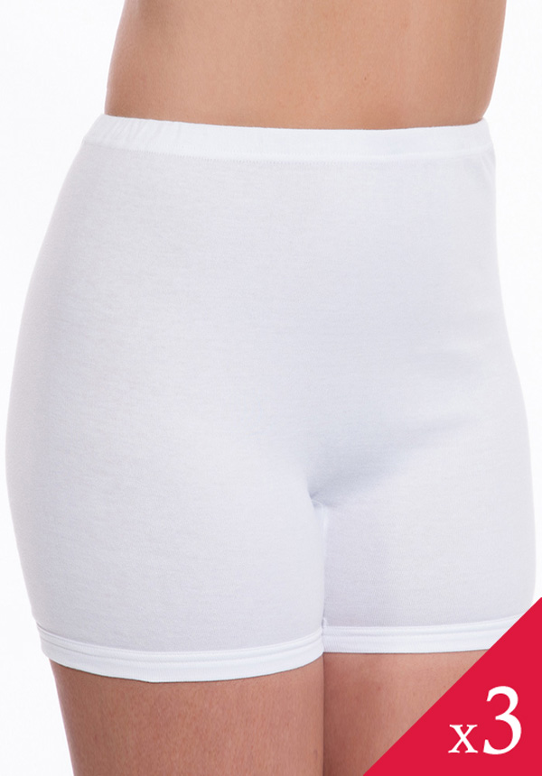 3 Pair White 100% Cotton Womens Size 14 Long Leg Panties Trunk Panty USA  Made