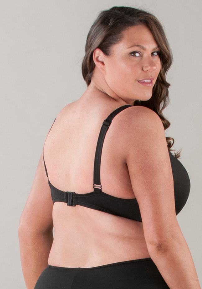 Underwire Swim Bra Black DD to E - Plus Size Bras